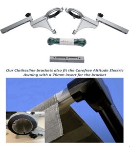 Caravan & RV Clothesline to suit Jayco and other Brands Electric Rollout Awnings, with 76mm tube